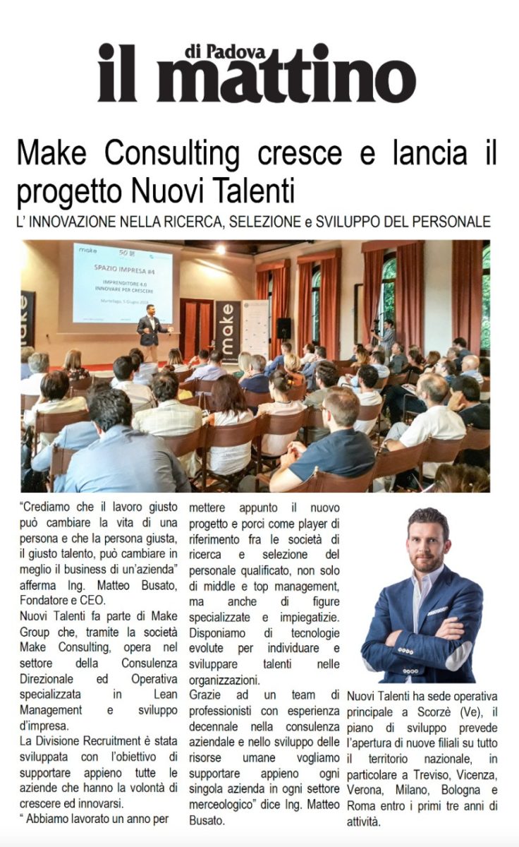 Nuovi-Talenti-Make-Consulting-su-Il-Mattino-Padova